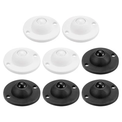 8x Kleber Mini Laufräder Drehbar Universal Lenkrolle 360 Drehbare (Weiß Schwarz) - Bild 1 von 4