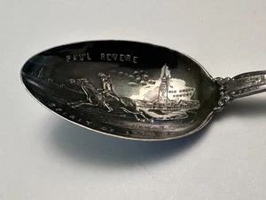 Vintage Sterling Souvenir Löffel Paul Revere 1776 State House Boston 5,75 Zoll - Bild 1 von 8