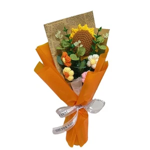 1 Set Sonnenblume Häkelstrauß gestrickte Blumen Neujahr Geschenk Wohndeko - Bild 1 von 1