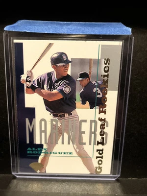 1/1 Error Miscut 1995 Leaf Gold Rookies #1 Alex Rodriguez - Seattle Mariners - Image 1 of 4
