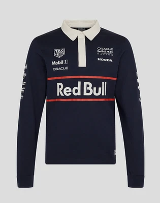 Red Bull Racing 2025 Official ADULT Team Long Sleeve Polo Shirt Heritage Special - Image 1 of 4