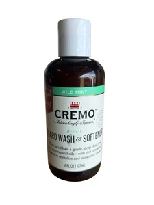 Cremo 2 in 1 Minze Mischung Feuchtigkeitsspendender Bart Schnurrbart Waschen & Weichspüler 6 flüssige Unzen - Bild 1 von 2