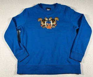 Fall Crewneck Embroidered Sweatshirt VTG Squirrel Sz Small Basic Editions Blue - Picture 1 of 8