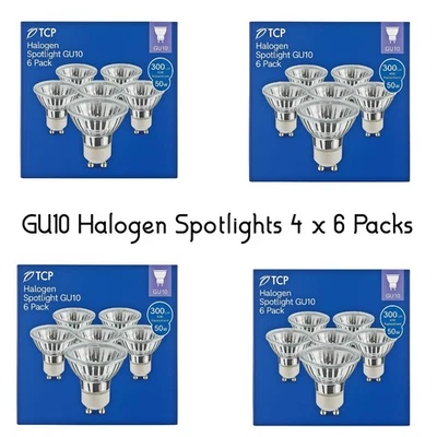GU10 DIMMABLE 50W x 24 TCP HALOGEN SPOLTLIGHT BULBS SUPER VALUE DEAL - Image 1 of 3