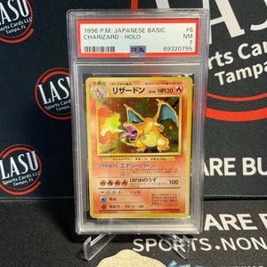 1996 Charizard Holo 006 NM PSA 7 Pokemon Japanese Basic - Picture 1 of 2