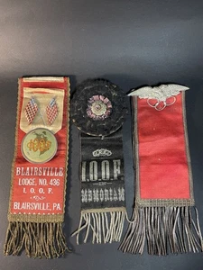 3 Independent Order Of Odd Fellows Ribbons - Issues - Picture 1 of 16