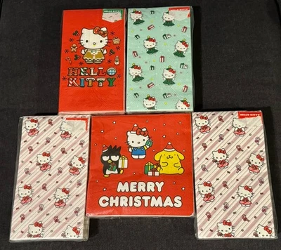 Sanrio Hello Kitty Christmas Holiday Paper Napkin/Towels 32/Pack Lot x4 + BONUS - Image 1 of 4