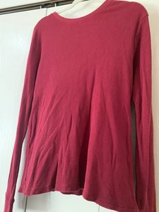Arizona Jeans Co Herren Burgunderrot Langarm Waffel Strick Lagenlook Hemd Größe Large - Bild 1 von 6