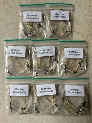 8 x 3 Hook Flapper Rigs - Image 1 of 2