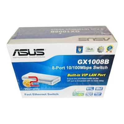 New (never opened),  Asus GX1005B, 8Ports, Fast Ethernet Switch, White - Image 1 of 3