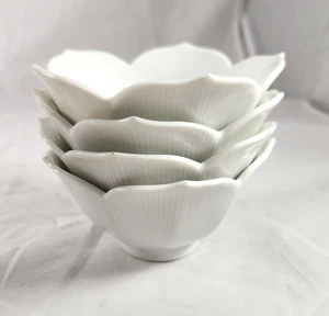 Juego de 4 cuencos vintage Homco White Lotus Japón excelente estado - Imagen 1 de 6