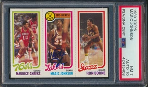 1980 TOPPS BASKETBALL MAGIC JOHNSON RC PSA 7 NM/AUTO 10 GEM MINT HOF ROOKIE - Picture 1 of 2