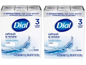 Dial White Antibacterial Soap 4-Ounces Bars 6 Count - Picture 1 of 9