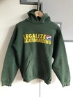 Vintage Shorty’s Legalize Skateboarding’ Hoodie - Size L - Green 90s