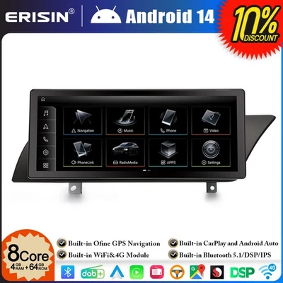 64GB 8-Core 10.25" Android 14 Car Stereo GPS IPS DAB+ Radio Audi A4 A5 B8 S4 S5 - Image 1 of 4