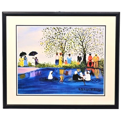 RUTH RUSSELL WILLIAMS Original Vintage Figurative Americana Black Folk Art Print - Image 1 of 4