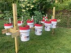 Bucket Suspender Bucket Hanger, Planter for 2" x 6" boards, No Fasteners Rq