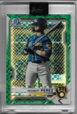 Hedbert Perez 2021 Bowman Chrome X #BCP-203 Prospects Green X-Fractor #/31 - Image 1 of 2