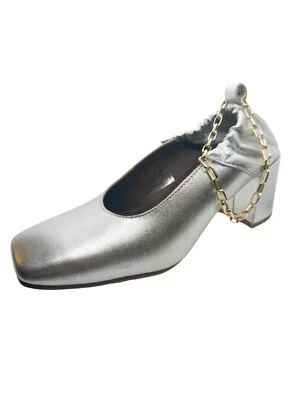 Zapatos de salón de cuero Alohas para mujer EUR 36 US 6 Agent tobillera plata brillante España chic Foto 1 de 4