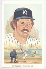 NY YANKEE JIM CATFISH HUNTER unsigned Perez Steele CELEBRATION Card - Set Break