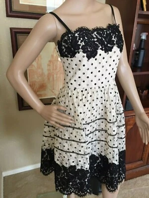 Женские черный горошек винтажный Homecomimg платье sz 4 S - Изображение 1 из 4