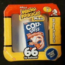 WACKY PACKAGES - Worlds Smallest 3-D Products  5 items +mini Sticker COP TARTS
