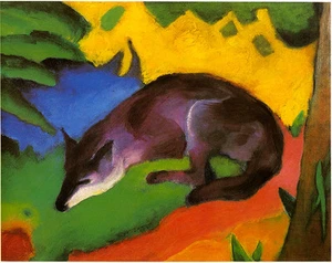 Franz Marc - Volpe nera blu stampa d'epoca fine art - Foto 1 di 1