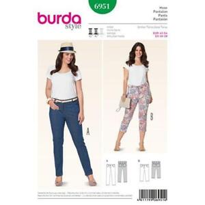 Burda Sewing Pattern 6951 Misses Plus Size Slender Pant Jeans Size 16-28 UC