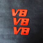3X V8 Red Glossy Metal Decal Badge Sticker Emblem Limited 4Wd Pickup Sport Type