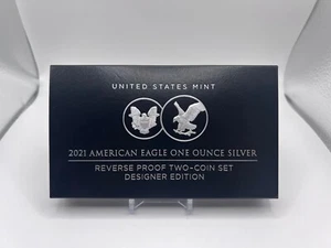 US Mint 2021 American Eagle One Ounce Silver Reverse Proof 2-Coin Set (21XJ) - Picture 1 of 4