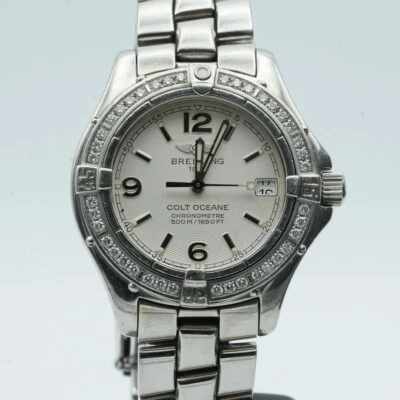 Reloj Breitling Colt Oceane Para Dama A77350 Cuarzo + Brillantes Hermoso Blanco - Imagen 1 de 4
