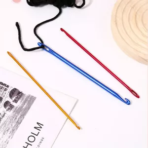 3Pcs 2.75/4.0/6.0mm Afghan Tunisian Aluminum Crochet Hook Knitting Sewing Kit - Picture 1 of 11