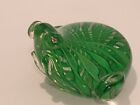 VINTAGE Murano? Green Ribbon Blown Art Glass FROG TOAD Figurine Paperweight