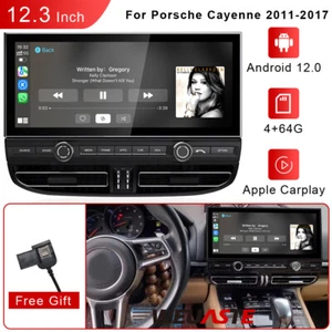 GPS auto Android 12,3"" per Porsche Cayenne 2011-2017 Auto Wifi Carplay 4 GB + 64 GB - Foto 1 di 12