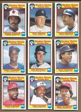 1986 TOPPS QUAKER CHEWY GRANOLA 9 CARD LOT NM MLB BASEBALL CARDS