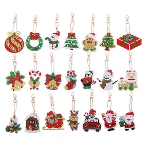 21 Pcs 5D DIY Assorted Christmas Diamond Art Keyrings by Numbers Kit for Adults - Picture 1 of 1