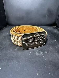 Vintage Belt Browning “Finest In The Field” With Gun Belt Buckle 1970’s (Z64) - Picture 1 of 24