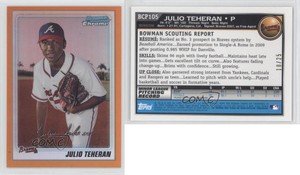 2010 Bowman Chrome Prospects Orange Refractor /25 Julio Teheran #BCP105