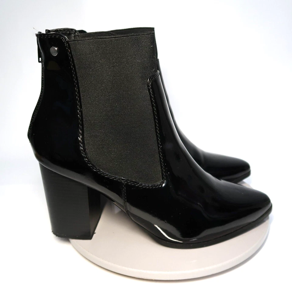 Zapatos Lane Bryant Para Mujer 11 Anchos Negro Tacón Bloque 4" Punta Paciente Cuero Foto 1 de 4