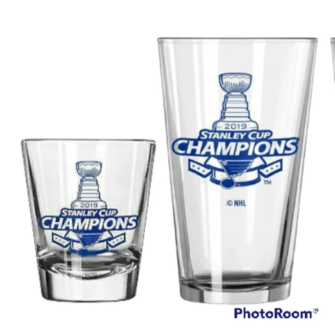 St Louis Blues 2019 Stanley Cup Champions Shot Glass 2oz. Etched NHL Great Gift! Cover