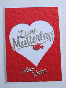 Zum Muttertag 3D Herz Karte Glückwunsch Gratulation Mutter Mama .9.1.2 - Bild 1 von 2