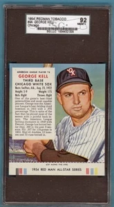 1954 Red man Tobacco George Kell With Tab White Sox Var #4A SGC 92 8.5! NMMT+ - Picture 1 of 2