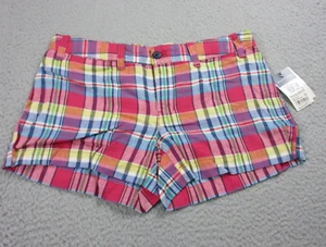 Ralph Lauren Shorts Girls 14 Pink Plaid Madras Preppy Lightweight 28x10 NEW - Picture 1 of 12