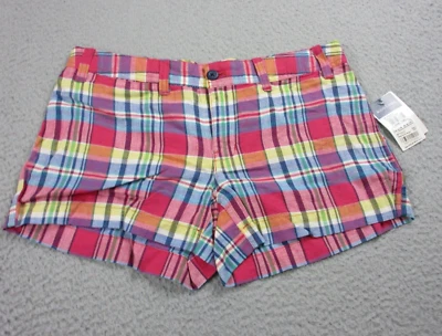 Ralph Lauren Shorts Girls 14 Pink Plaid Madras Preppy Lightweight 28x10 NEW - Image 1 of 4