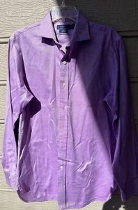 Camisa Polo Ralph Lauren Calce Ajustado Púrpura Botones Mangas Largas - Imagen 1 de 2