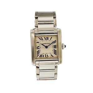 Cartier Tank Stainless Steel Mid Size Ladies Watch