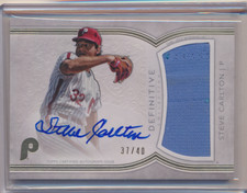 STEVE CARLTON 2018 TOPPS DEFINITIVE AUTO JERSEY PHILLIES 37/40