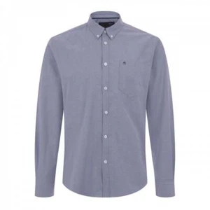 MENS MERC LONDON BUTTON DOWN OXFORD SHIRT LONG SLEEVE OVAL - BLUE - Picture 1 of 2