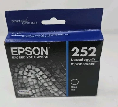 Cartucho de tinta Epson 252 capacidad estándar - NEGRO - fecha de caducidad 06/2020 Foto 1 de 4