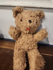 Oso de peluche musical vintage años 50 peluche Rushton de colección antiguo 14" - Imagen 1 de 7